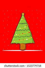 christmas tree vector card gift design