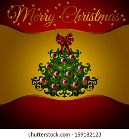 Christmas tree vector card greeting
