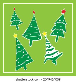 The Christmas tree vector for celebration or holiday card concept