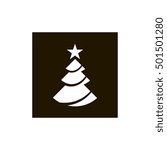 Christmas tree vector, clip art. Also useful as logo, square app icon, web element, symbol, graphic image, silhouette and illustration.