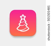 Christmas tree vector, clip art. Also useful as logo, square app icon, web element, symbol, graphic image, silhouette and illustration.