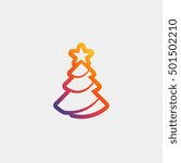 Christmas tree vector, clip art. Also useful as icon, logo, greeting card, web element, symbol, graphic image, silhouette and illustration.