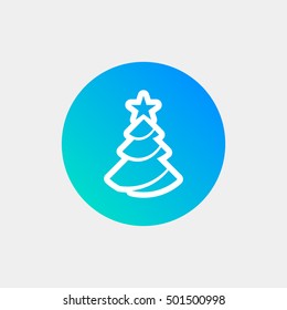 Christmas tree vector, clip art. Also useful as logo, circle app icon, web element, symbol, graphic image, silhouette and illustration.
