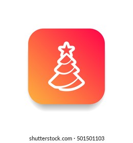Christmas tree vector, clip art. Also useful as logo, square app icon, web element, symbol, graphic image, silhouette and illustration.