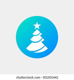 Christmas tree vector, clip art. Also useful as logo, circle app icon, web element, symbol, graphic image, silhouette and illustration.