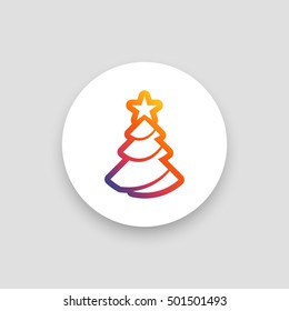 Christmas tree vector, clip art. Also useful as logo, circle app icon, web element, symbol, graphic image, silhouette and illustration.