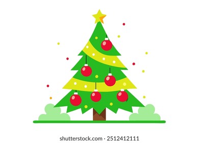 christmas tree vector Color file