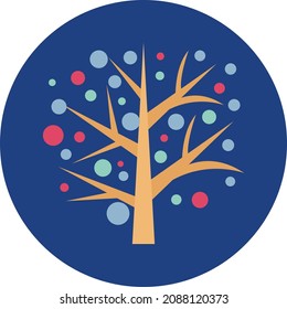 Vectorfarben-Symbol des Weihnachtsbaumes, das leicht editierbar ist

