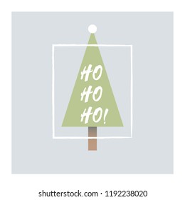 Christmas tree vector concept in minimalist retro flat style. Eps10 vector illustration.