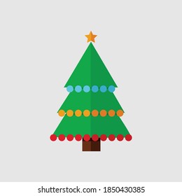 Christmas tree vector with decoration