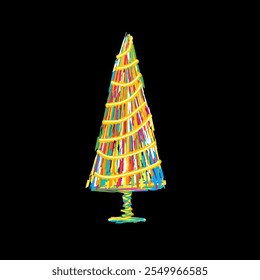 Weihnachtsbaum-Vektordesign mit abstrakten Farben, für Buchumschlag-Logos, T-Shirts und andere