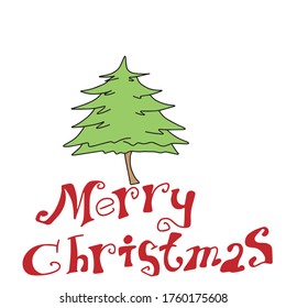 Christmas tree .Vector design for banner, poster, greeting card, party invitation.