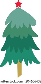 Christmas Tree vector design for greeting card, invitation, banner, New Years And Xmas traditional symbol tree 