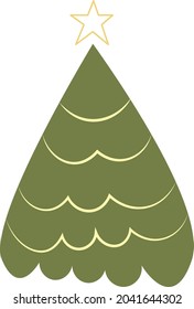 Christmas Tree vector design for greeting card, invitation, banner, New Years And Xmas traditional symbol tree 