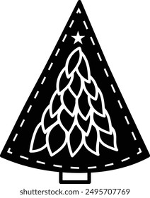 Diseño de Vector de árbol de Navidad - ornamento de árbol de Navidad - árbol decorado 
