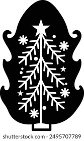 christmas tree vector design - christmas tree ornament - decorated tree 