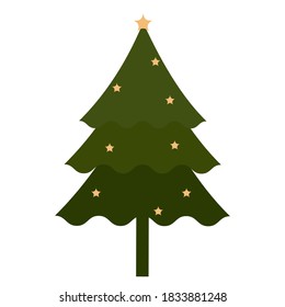 Christmas tree vector eps 10 isolated on white background.