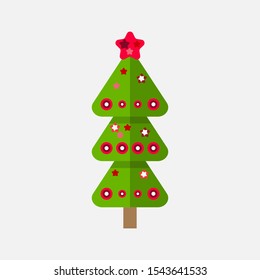 Christmas tree. Vector in flat design. Illustration