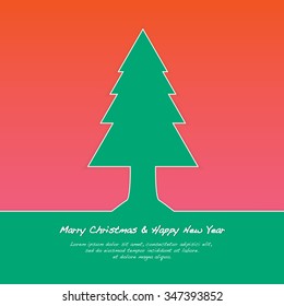 Christmas tree vector in flat design use for greeting card and background.