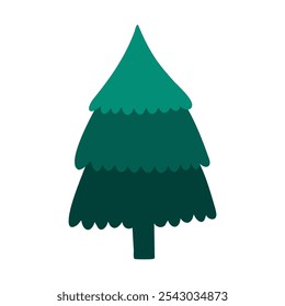 Ilustración plana de Vector de árbol de Navidad.