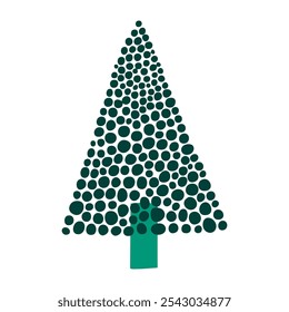 Christmas tree vector flat illustration.
