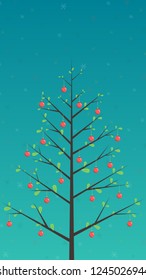 Christmas tree vector. free space for text. wallpaper. copy space.