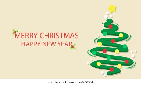 Christmas tree vector. free space fir text. Christmas wallpaper.