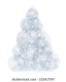 Christmas tree vector graphic with snowflake isolated on white background illustration