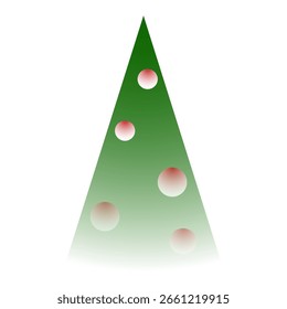 Vector del árbol de Navidad. Decoración de vacaciones verde. Bolas festivas simples. Abstractas planta invernal.
