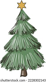 Christmas Tree Vector, Green Pine Tree Svg