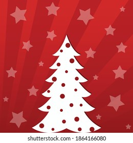 Christmas tree vector greeting card