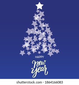 Tarjeta de saludo vectorial de árbol de Navidad