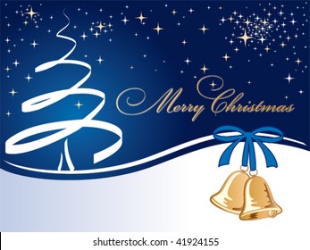 Una tarjeta de bienvenida vectorial de árbol de navidad. Ilustración del vector