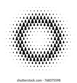 Christmas tree vector halftone pattern