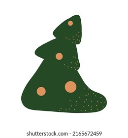 Christmas tree. Vector hand draw cartoon illustration.