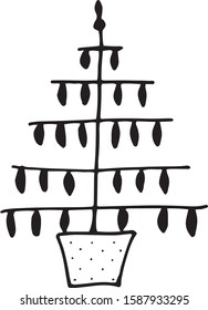 Christmas tree vector icon 2020 