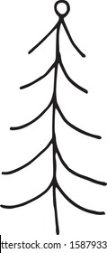 Christmas tree vector icon 2020 