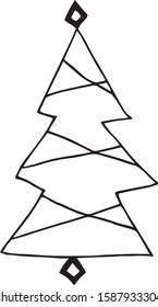 Christmas tree vector icon 2020 