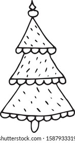 Christmas tree vector icon 2020 