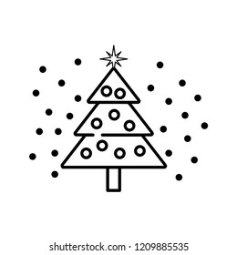 Christmas tree vector icon