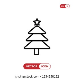 Christmas tree vector icon