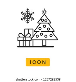 Christmas tree vector icon