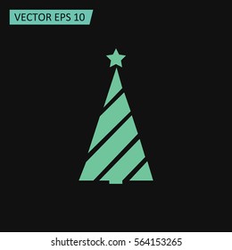Christmas Tree Vector Icon.