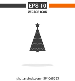 Christmas Tree Vector Icon.