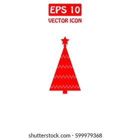 Christmas Tree Vector Icon.