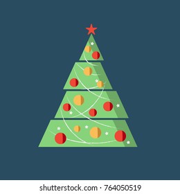 christmas tree vector icon 