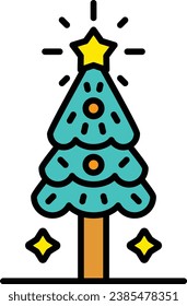 Icono vectorial del árbol de Navidad. Se puede usar para imprimir, móviles y aplicaciones web.