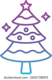 Christmas Tree vector icon. Can be used for printing, mobile and web applications.