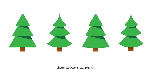 Christmas Tree vector icon collection. Happy New Year 2022 and x-mas concept