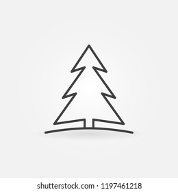 Christmas tree vector icon or design element in thin line style